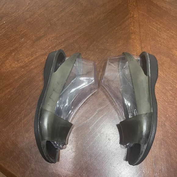 Crocs Shoes  Slingback Flats Translucent Sandals Smoke - Picture 5 of 9